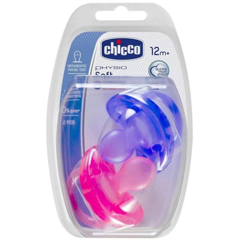 Chicco Physio Soft Silicona Rosa - Desde 12 Meses - 2 Unidades