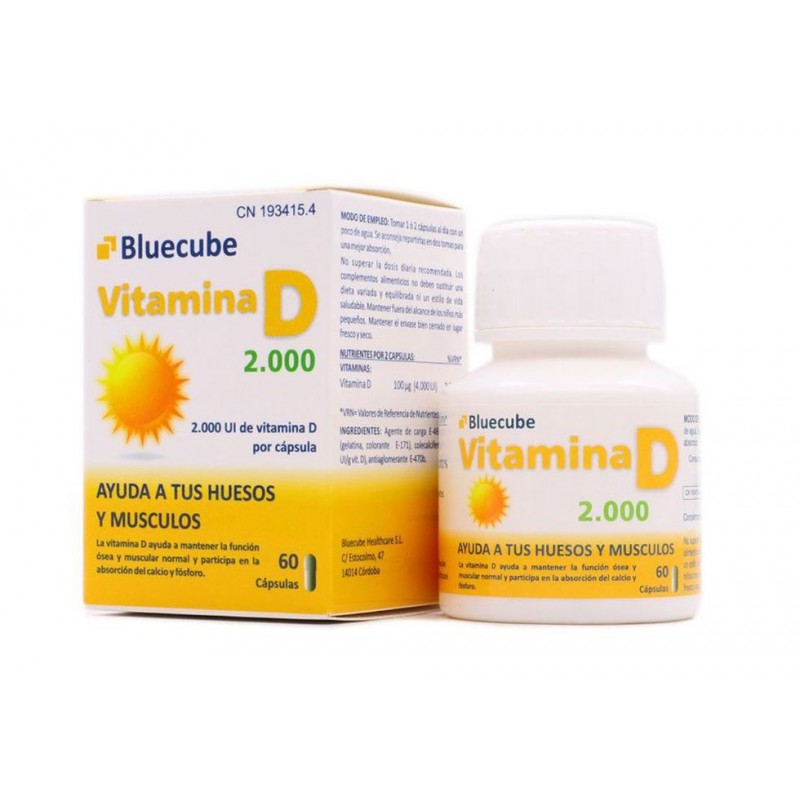 Bluecube Vitamina D 2000 - 60 Cápsulas