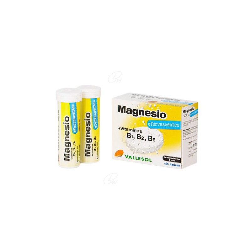 Vallesol Magnesio + Vitamina B - 24 Comprimidos Efervescentes