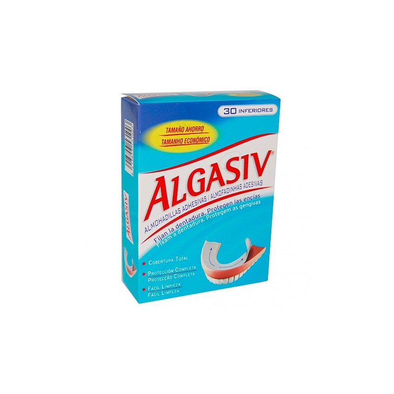 Algasiv Almohadilla Adhesivas Dentadura Inferior - 30 Almohadillas